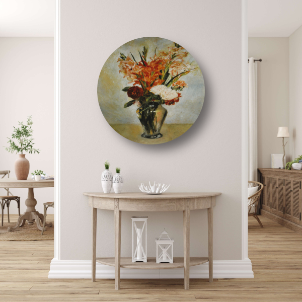 Gladiolen - Pierre-Auguste Renoir aluminium muurcirkel