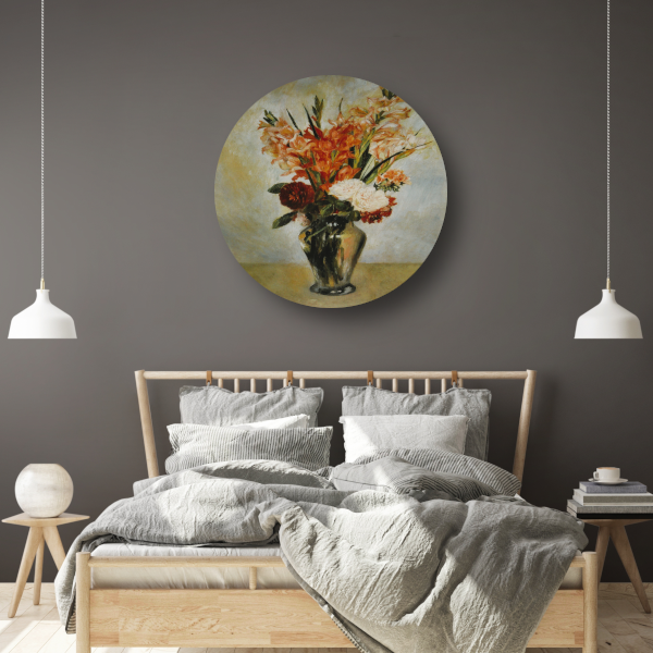 Gladiolen - Pierre-Auguste Renoir aluminium muurcirkel