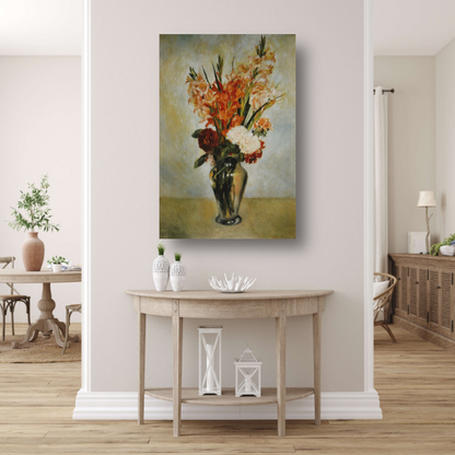 Gladiolen - Pierre-Auguste Renoir canvas met baklijst