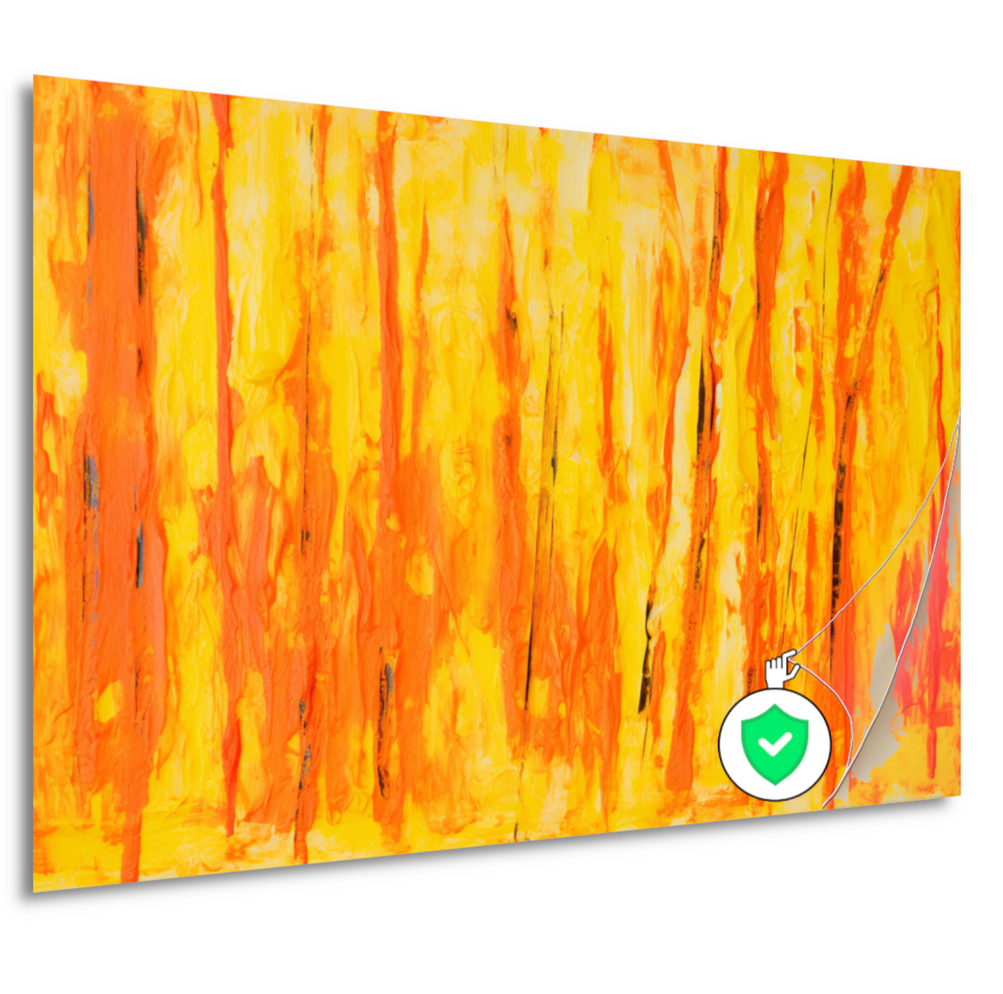 Abstract schilderij met penseelstreken poster
