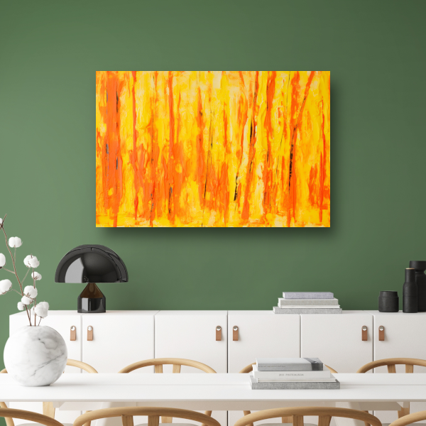 Abstract schilderij met penseelstreken canvas