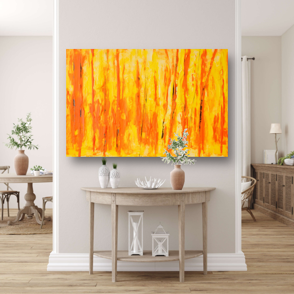 Abstract schilderij met penseelstreken canvas