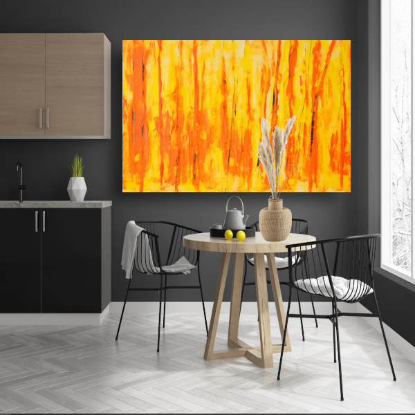 Abstract schilderij met penseelstreken canvas