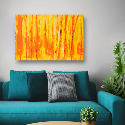 Abstract schilderij met penseelstreken poster