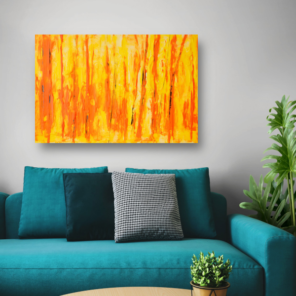 Abstract schilderij met penseelstreken canvas