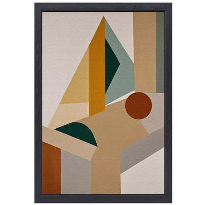 Abstracte Compositie met Geometrische Vormen canvas met baklijst