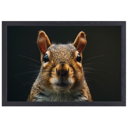 Intiem portret van een eekhoorn in detail canvas met baklijst