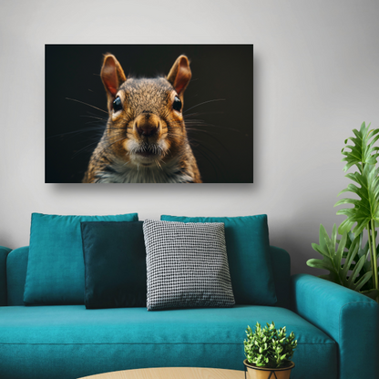 Intiem portret van een eekhoorn in detail canvas