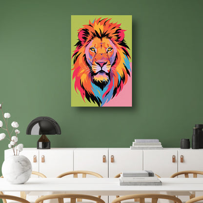 Kleurrijk popart-leeuw portret voor interieur poster