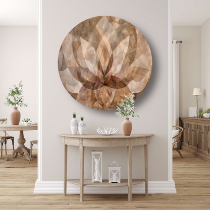 Sepia Lotus Bloesem Abstracte Kunstwerk forex muurcirkel