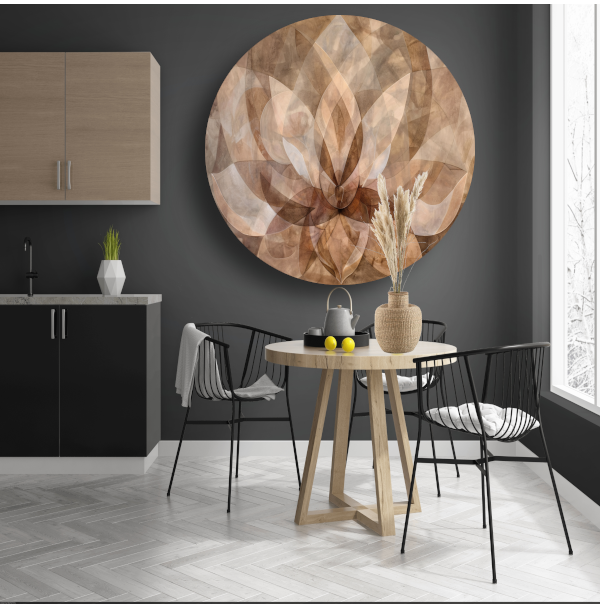 Sepia Lotus Bloesem Abstracte Kunstwerk forex muurcirkel