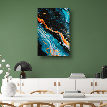 Abstract kleuren explosie op canvas canvas met baklijst