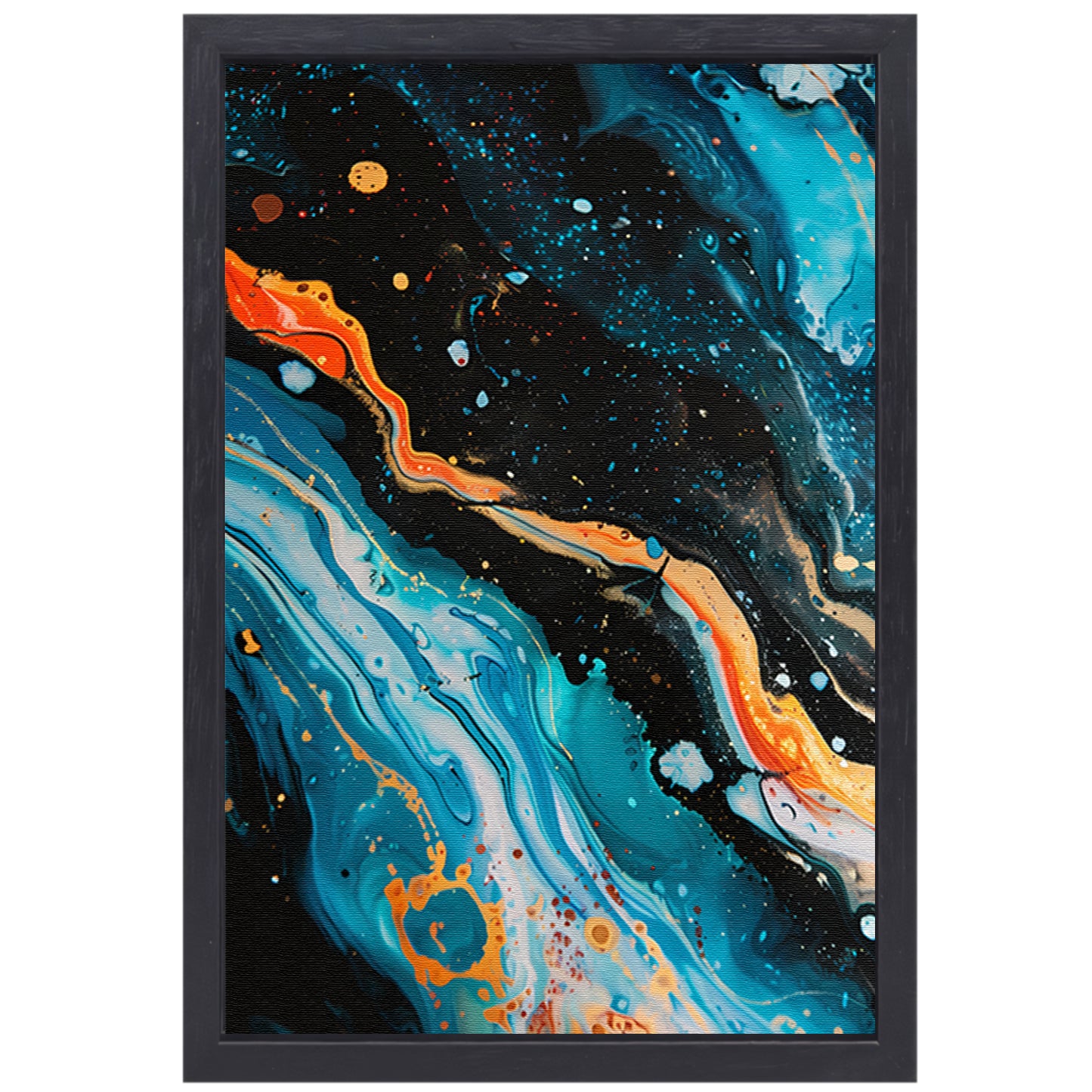 Abstract kleuren explosie op canvas canvas met baklijst