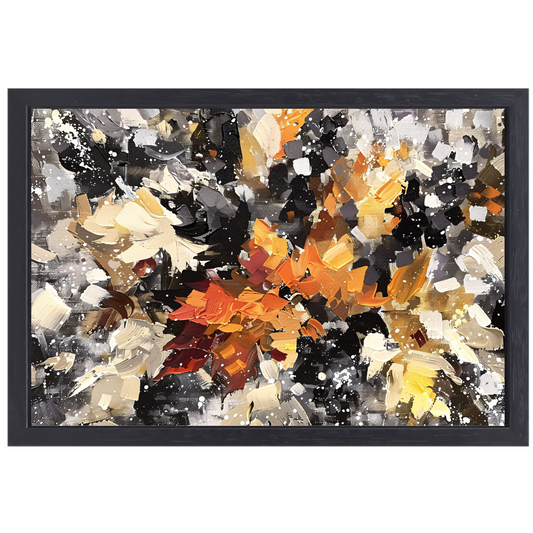 Eplosie van Kleur en Abstractie canvas met baklijst