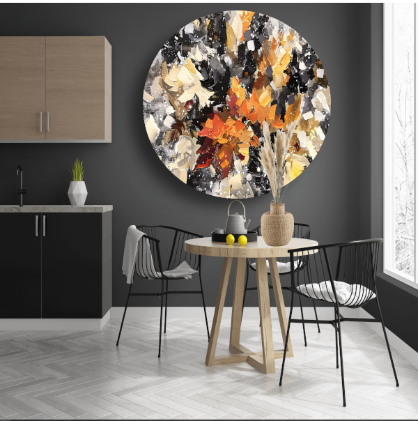 Eplosie van Kleur en Abstractie forex muurcirkel