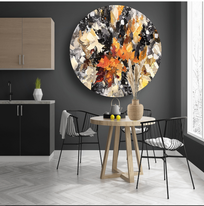Eplosie van Kleur en Abstractie forex muurcirkel
