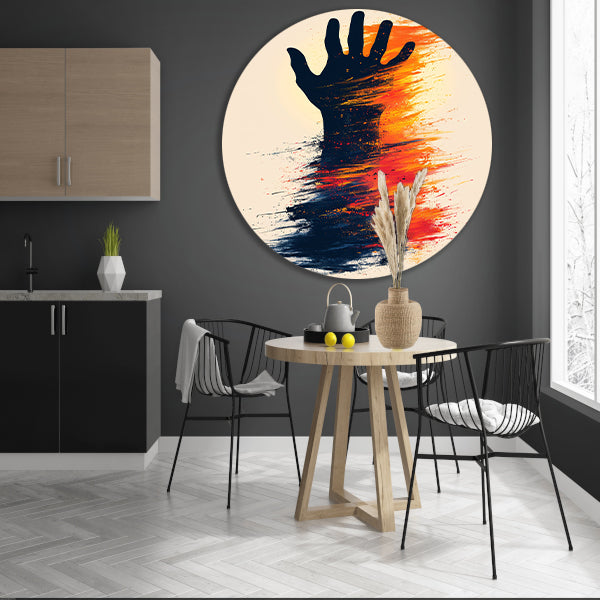 Abstract Hand in Kleurrijk Verfstreken forex muurcirkel