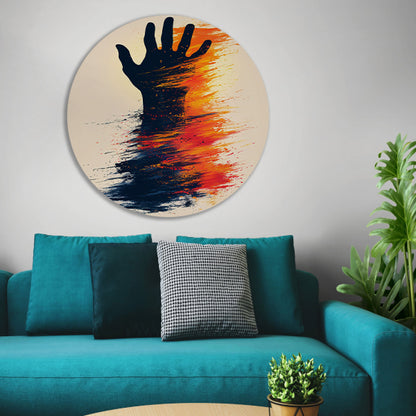 Abstract Hand in Kleurrijk Verfstreken forex muurcirkel