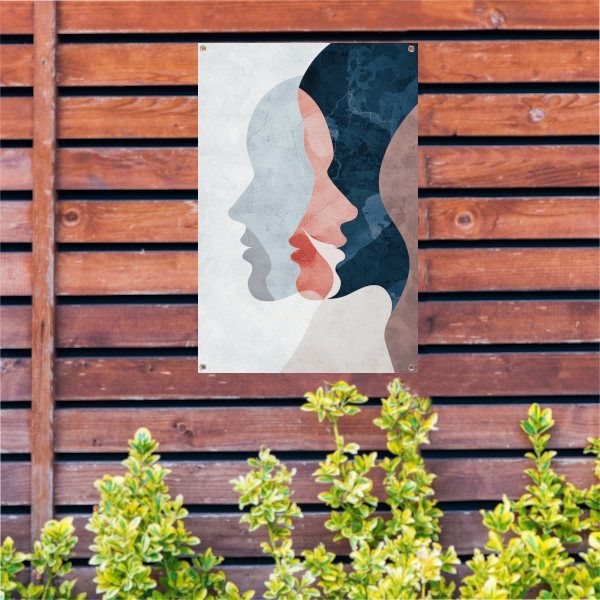 Gezichten in Harmonie - Abstracte Kunst tuinposter
