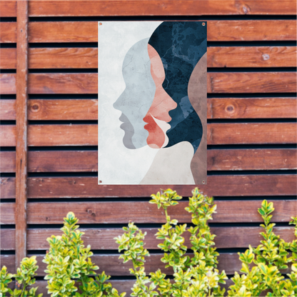 Gezichten in Harmonie - Abstracte Kunst tuinposter