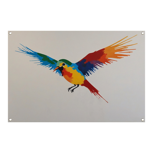 Kleurrijke Vlucht van een Abstracte Vogel tuinposter