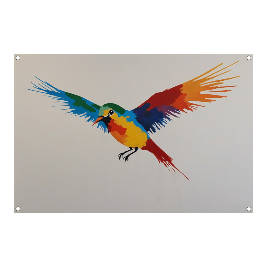 Kleurrijke Vlucht van een Abstracte Vogel tuinposter