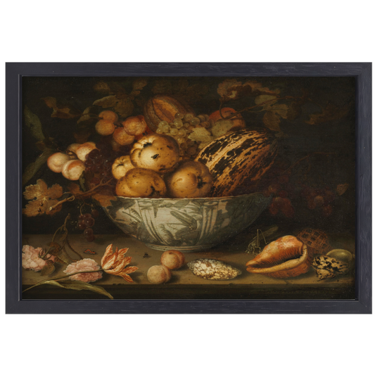 Stilleven van fruit - Balthasar van der Ast canvas met baklijst