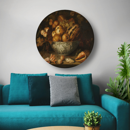 Stilleven van fruit - Balthasar van der Ast aluminium muurcirkel