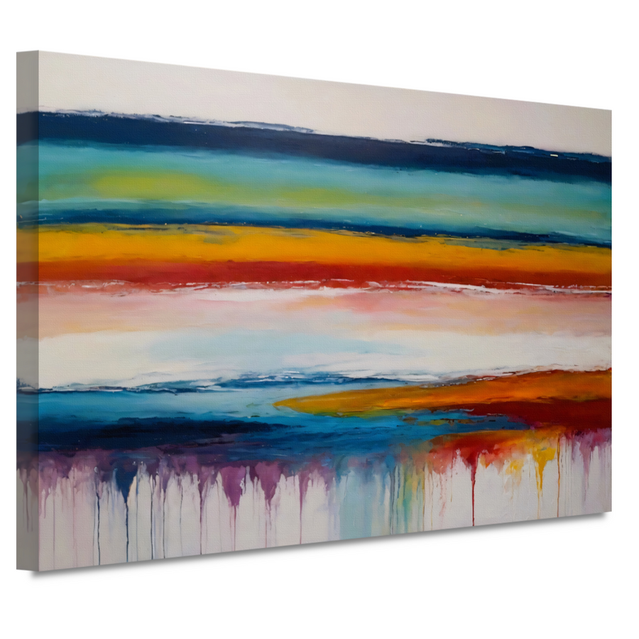 Abstracte Symfonie van Kleurrijke Horizonten canvas
