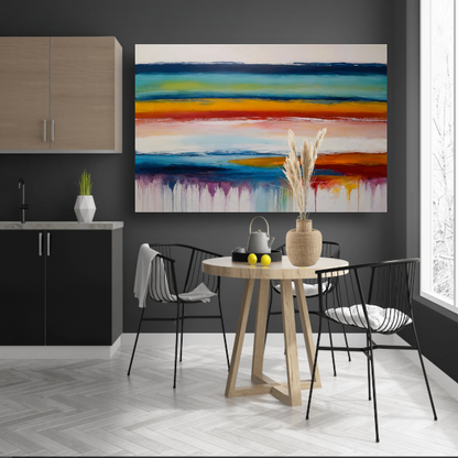 Abstracte Symfonie van Kleurrijke Horizonten poster