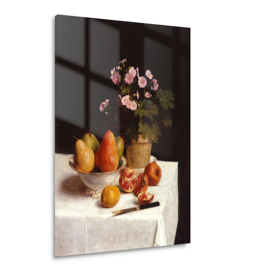 Stilleven (sleutelbloemen, peren en promenaten) - Henri Fantin-Latour Acrylglas