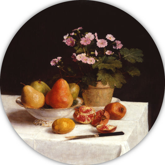 Stilleven (sleutelbloemen, peren en promenaten) - Henri Fantin-Latour forex muurcirkel