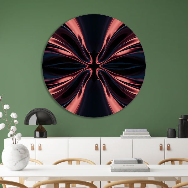 Dynamische abstracte digitale kunst met patronen aluminium muurcirkel