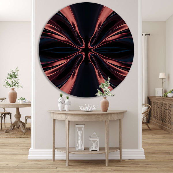 Dynamische abstracte digitale kunst met patronen aluminium muurcirkel