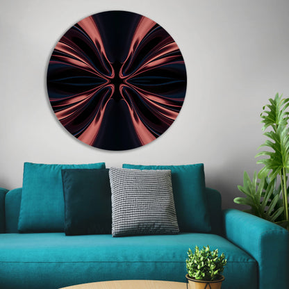 Dynamische abstracte digitale kunst met patronen aluminium muurcirkel
