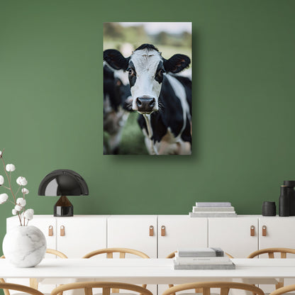 Zwart-wit portret van een koe canvas