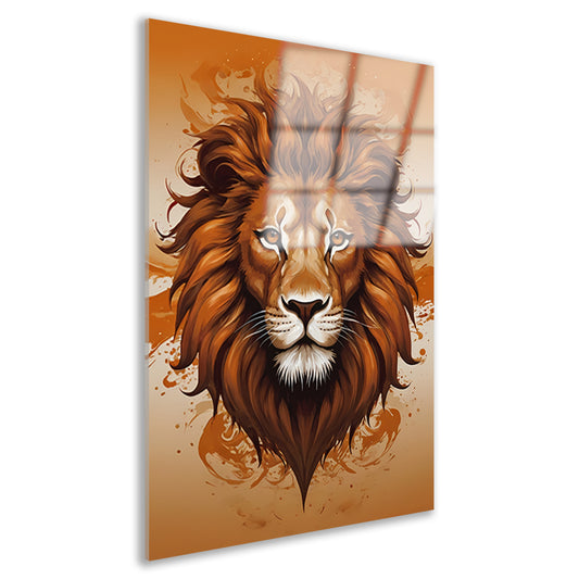Koninklijke Leeuw in Oranje en Bruin acrylglas