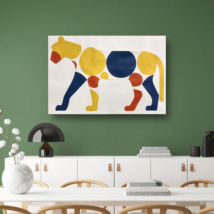 Kleurrijk abstract kunstwerk van een cheetah poster
