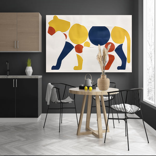 Kleurrijk abstract kunstwerk van een cheetah poster