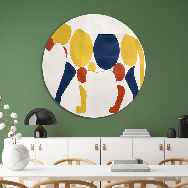 Kleurrijk abstract kunstwerk van een cheetah aluminium muurcirkel