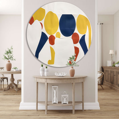 Kleurrijk abstract kunstwerk van een cheetah aluminium muurcirkel