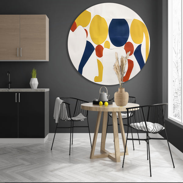 Kleurrijk abstract kunstwerk van een cheetah aluminium muurcirkel