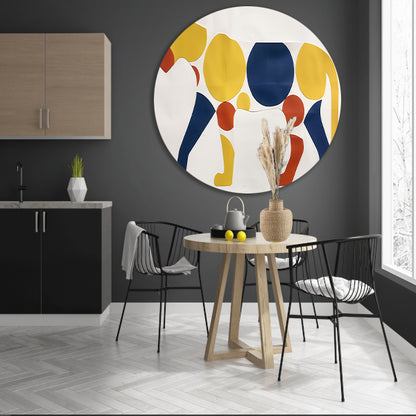 Kleurrijk abstract kunstwerk van een cheetah aluminium muurcirkel
