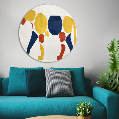 Kleurrijk abstract kunstwerk van een cheetah aluminium muurcirkel