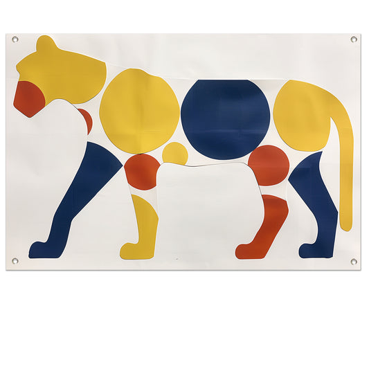 Kleurrijk abstract kunstwerk van een cheetah tuinposter