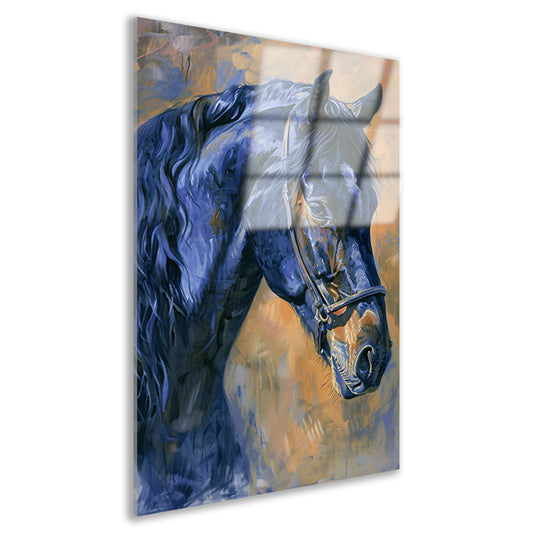 Realistisch schilderij van een prachtig paard acrylglas