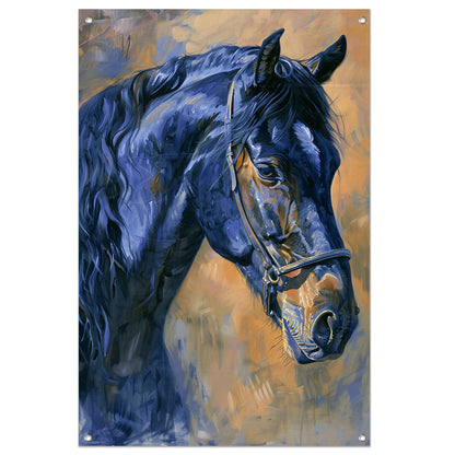 Realistisch schilderij van een prachtig paard tuinposter