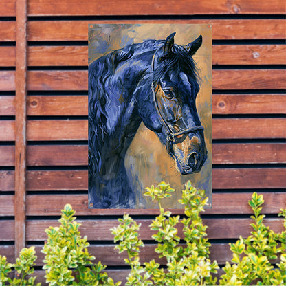 Realistisch schilderij van een prachtig paard tuinposter