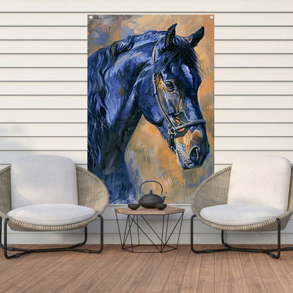 Realistisch schilderij van een prachtig paard tuinposter