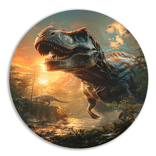 Machtige Tyrannosaurus Rex in zonsondergang forex muurcirkel